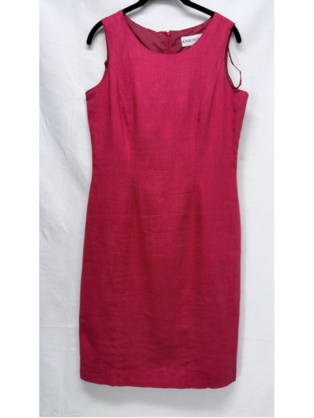 Women's Adolfo Studio Midi Dress Size 4 Pink Sleeveless Sheath
